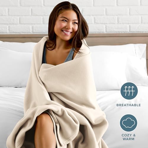 Bare Home Polar Fleece Blanket (King, Sand)