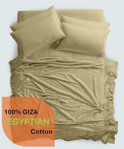 Shrinita 800 Thread Count, 100% Giza Egyptian Cotton Bedding Set, 6-PC