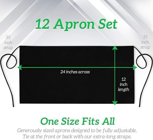 GREEN LIFESTYLE Server Aprons with 3 Pockets - Waist Apron, Waitress