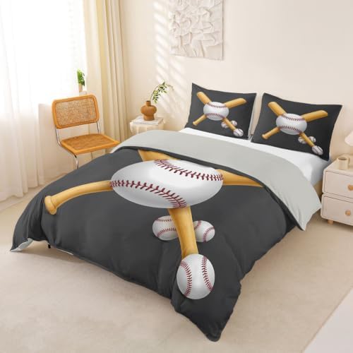 Feelyou Sports Baseball Bedding Set 3D Baseball Bat Printed Duvet
