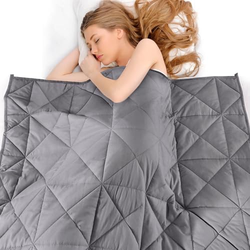 LOYIGA Weighted Blanket for Adults, Grey, 47"x70", 10 lbs Twin Size