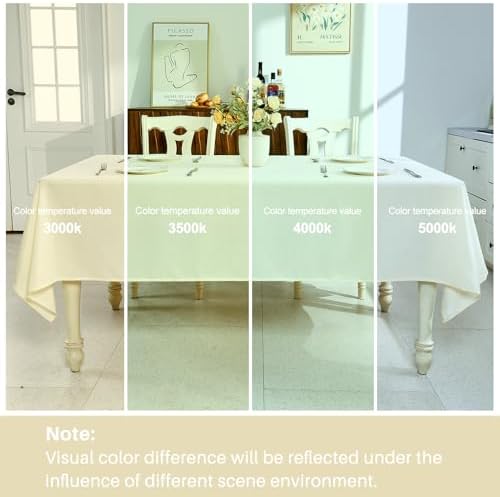 IVAPUPU Textured Linen Rectangle Table Cloth, Ivory, 60 x 104 Inch