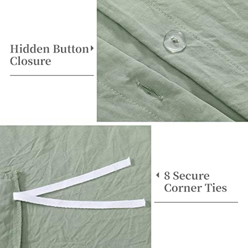 CAROMIO Ruffle Duvet Cover Queen Size, 3PCS Soft Washed Microfiber