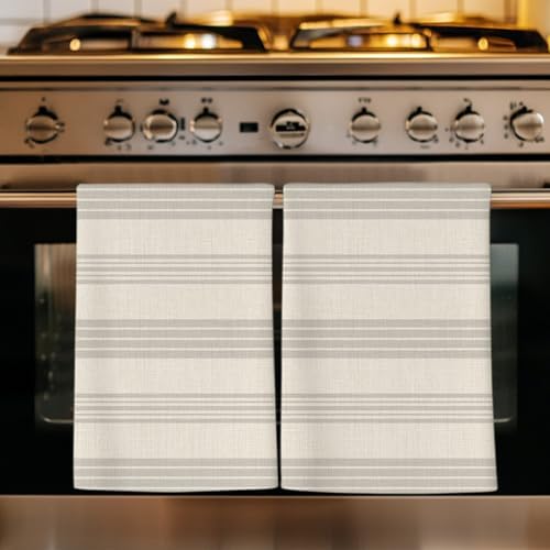 Modern Geometric Kitchen Towels Set of 3, Absorbent Dish Towels for
