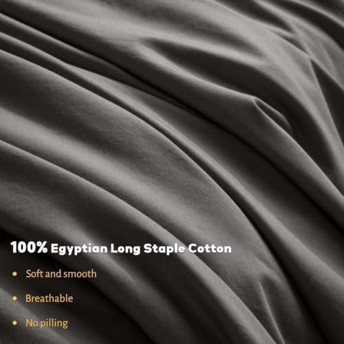 Shilucheng 100% Egyptian Long-Staple Cotton King Size Sheets 4 Piece