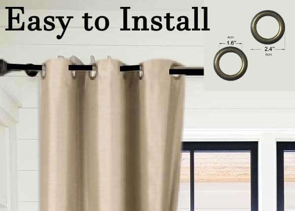 1 Piece 100% Blackout Window Curtain Panel 108" Length Bronze Grommet