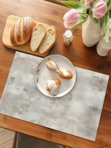 Vintage Beige Placemats for Dining Table Set of 4, Modern Abstract Art