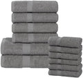 SUPERIOR 12-Piece Cotton Assorted Towel Set, Includes 6 Face Towel, 4