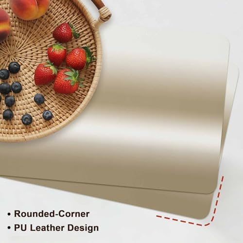 Placemats Set of 6 Abstract Gradient Khaki Beige Heat-Proof
