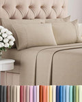CGK King 6pc Bed Sheet Set - Breathable & Cooling - Heathered Beige