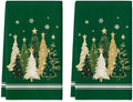 Artoid Mode Green Trees Christmas Kitchen Towels Set of 2 18x26 Inch