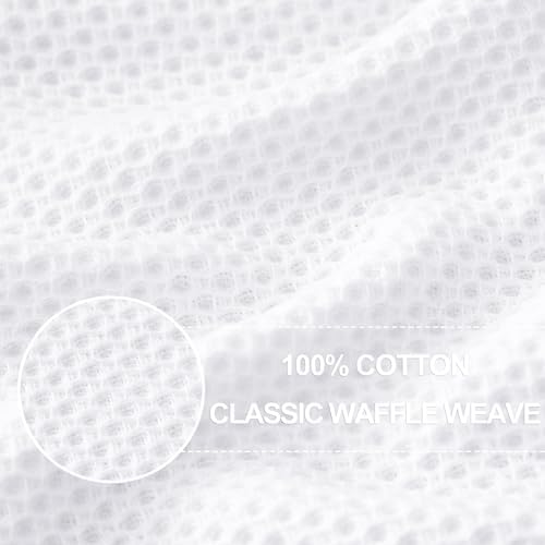 Homaxy 100% Cotton Waffle Weave Kitchen Towels, 10-Pack, White