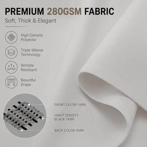 Simplebrand Grommet Blackout 120 Inch Long Curtains 2 Panel for Large