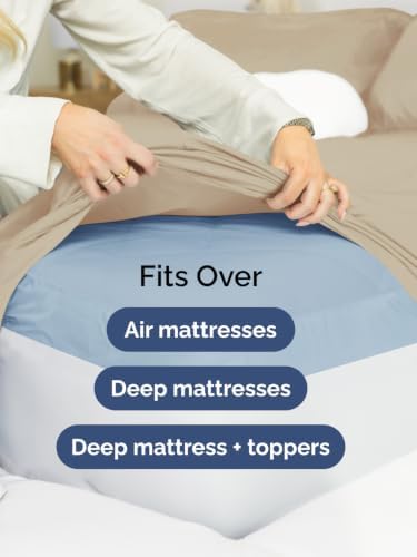 Extra Deep Pocket Split King Size Sheet Set - Breathable & Cooling
