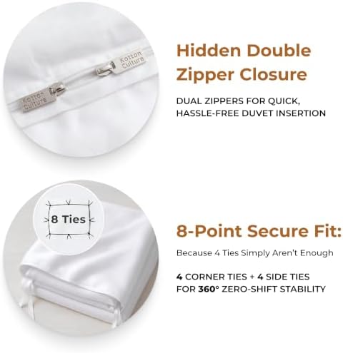 Kotton Culture 4 PC Queen Duvet Cover Set+Fitted Sheet - 600 Thread