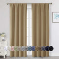 Taupe Blackout Curtains 84 Inch Length 2 Panels Set, Soft Solid