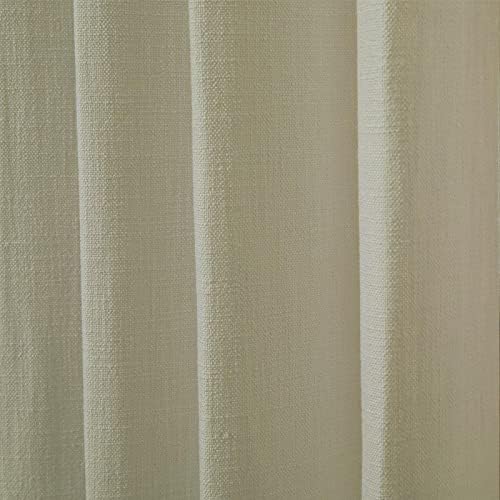 ChadMade Heavyweight Beige Linen Blend Back Tab Pinch Pleated Curtains