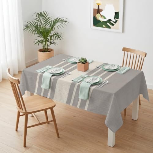 Rectangle Tablecloth Waterproof Spillproof Table Cloths,Vintage Gray