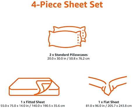 Amazon Basics Lightweight, Wrinkle-Free, Breathable Microfiber 4-Piece