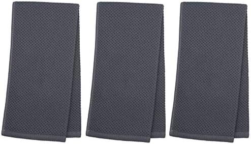 Mia'sDream Cotton Hand Towels,13”x28”, 3 Pack, Grey Towels Set
