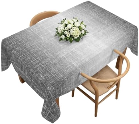 Slate Gray Table Cloth, Vintage Ombre Solid Color Minimalist Farmhouse