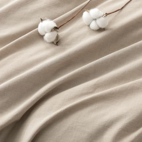 BDEAR Linen Grey Duvet Cover Set Twin Size 90" L x 68" W, Skin