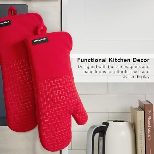 KITCHENAID Gourmet Series Gridlines Oven Mitts 2-Pack Set, Heat