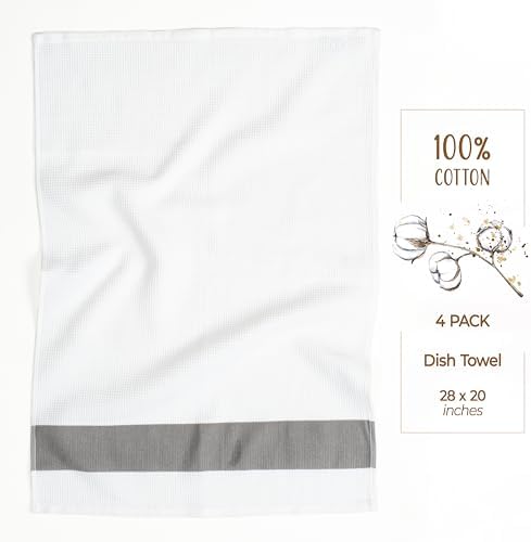 American Soft Linen Dish Towels, 100% Cotton Dish Cloths for Kitchen