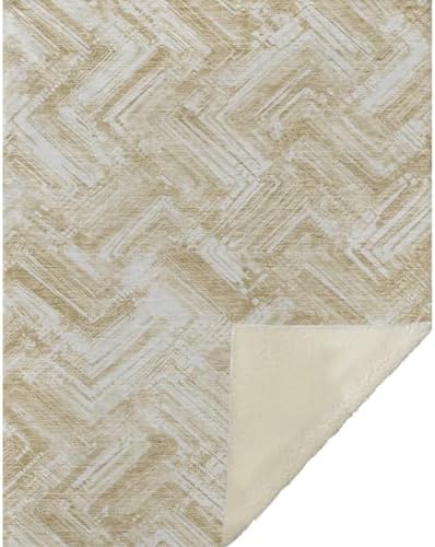 Addison Rugs ASB630 Beige 50" x 70" Oversized Sherpa Throw Blanket