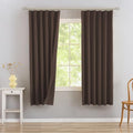 DONREN Brown Pinch Pleated Blackout Curtains with Hooks - 72 inch
