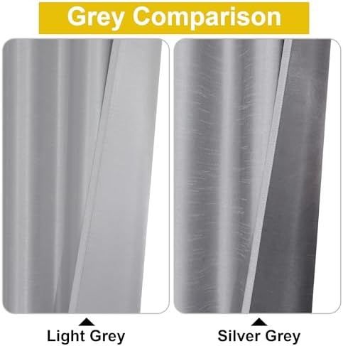 Chyhomenyc Uptown Faux Silk Light Grey Curtains 63 Inch Length 2