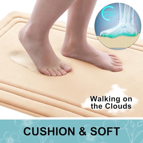Grandaily Memory Foam Bath Mat Rug 24x16, Ultra Soft, Non-Slip and