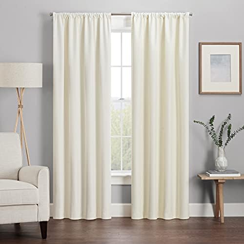 Eclipse Kendall Modern Blackout Thermal Rod Pocket Window Curtain for