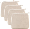 Mebakuk Chair Cushions Set of 4, Linen Textured Kitchen Chair Pads