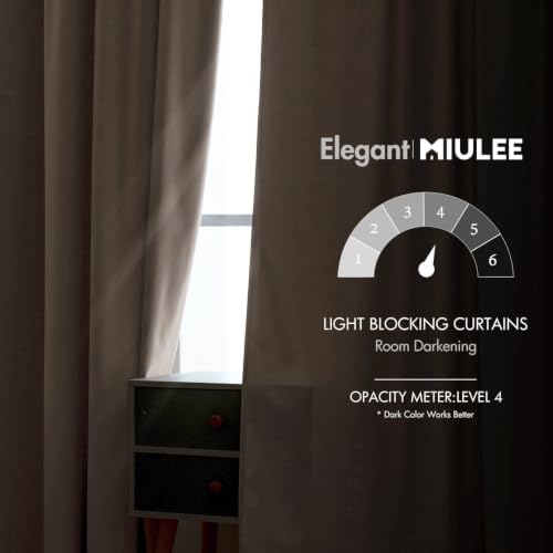 MIULEE Velvet Curtains 52x108 inches 2 Panels Cream Beige Blackout