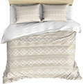 Beige Boho Bedding Duvet Cover Queen Size - 1 Quilt Cover 90x90 Inches