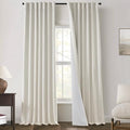 PANELSBURG 108 Inch Linen Blackout Curtains, Cream Textured Back Tab