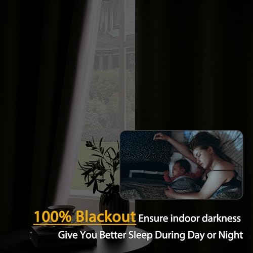 Extra Lenght 100% Blackout Curtains 120 Inch Length 2 Panels Set for