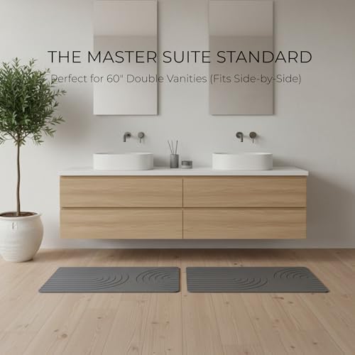 (30x17in) BrightCo XL Stone Bath Mat – Quick Dry Diatomaceous Earth