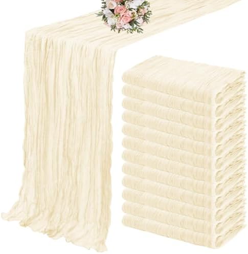 12 Pack Cheesecloth Table Runner 35 x 120 inch Long Boho Cheese Cloth