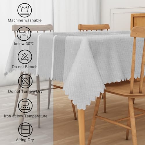 Grey Tablecloth Farmhouse Pure Gray Striped Texture Table Cloth 60x120