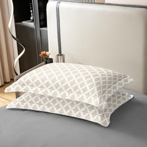 Erosebridal Diamond Striped Bedding Set Queen Khaki Gemeteric 100%