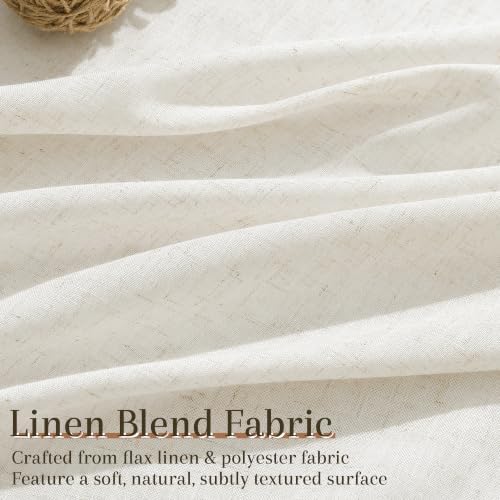Joywell Extra Long Linen Pinch Pleated Curtains 120 Inch 4 Panels