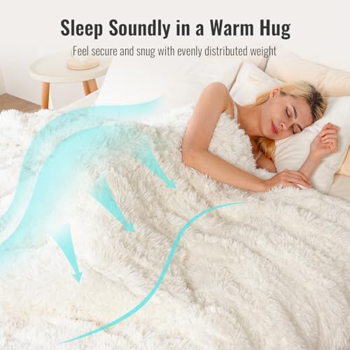 Uttermara Fluffy Weighted Blanket for Adults 20lbs Queen Size, 60"x80"