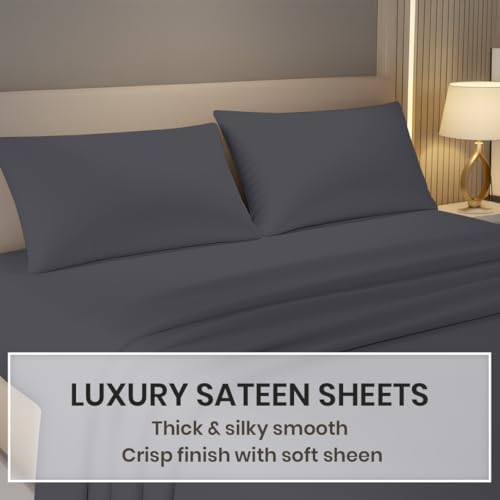 Kotton Culture Egyptian Cotton Sheet Set – Dark Grey, California King