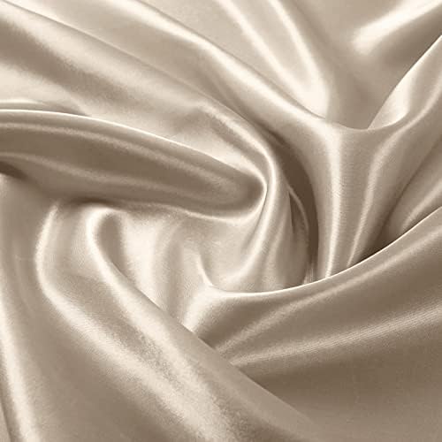 1 Pack Tan Satin Tablecloth, 58 x 102 Inches, Rectangle
