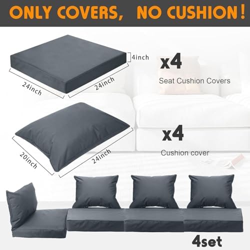 All Smiles Outdoor Patio Furniture Chair Cushion Covers 4Pcs,Navy Blue