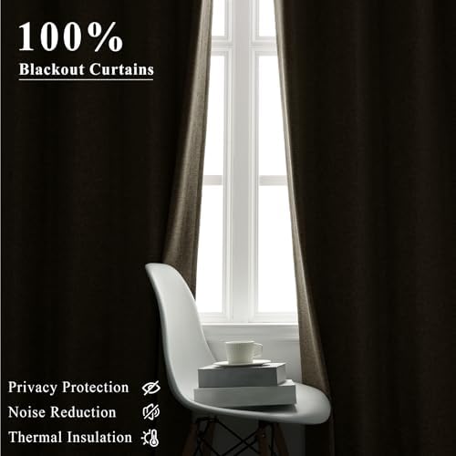 Fcosie Pinch Pleated Curtains for Traverse Rod, Back Tab 100% Blackout