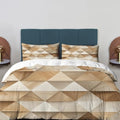 Geometric Interlaced 100% Cotton Duvet Cover Set King Size, Wooden