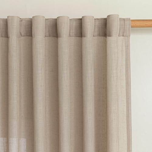 MYSKY HOME Taupe Curtains 96 Inches Long for Living Room Sliding Glass